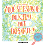 lector escrito con tiza que se esconde dentro del bosque